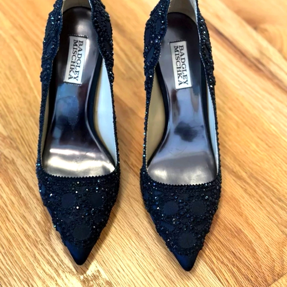Badgley Mischka Rouge Evening Pumps Size 8.5 In Black